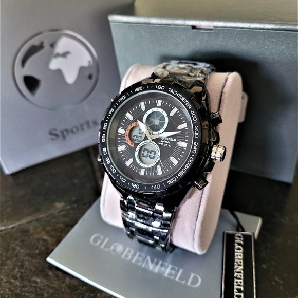 Globenfeld Men's Sports Stopwatch Tachymeter Watch - Picture 3 of 11